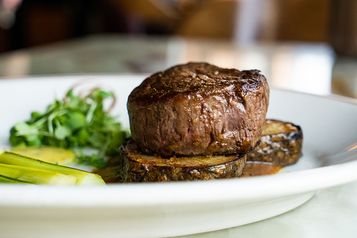 close up of steak