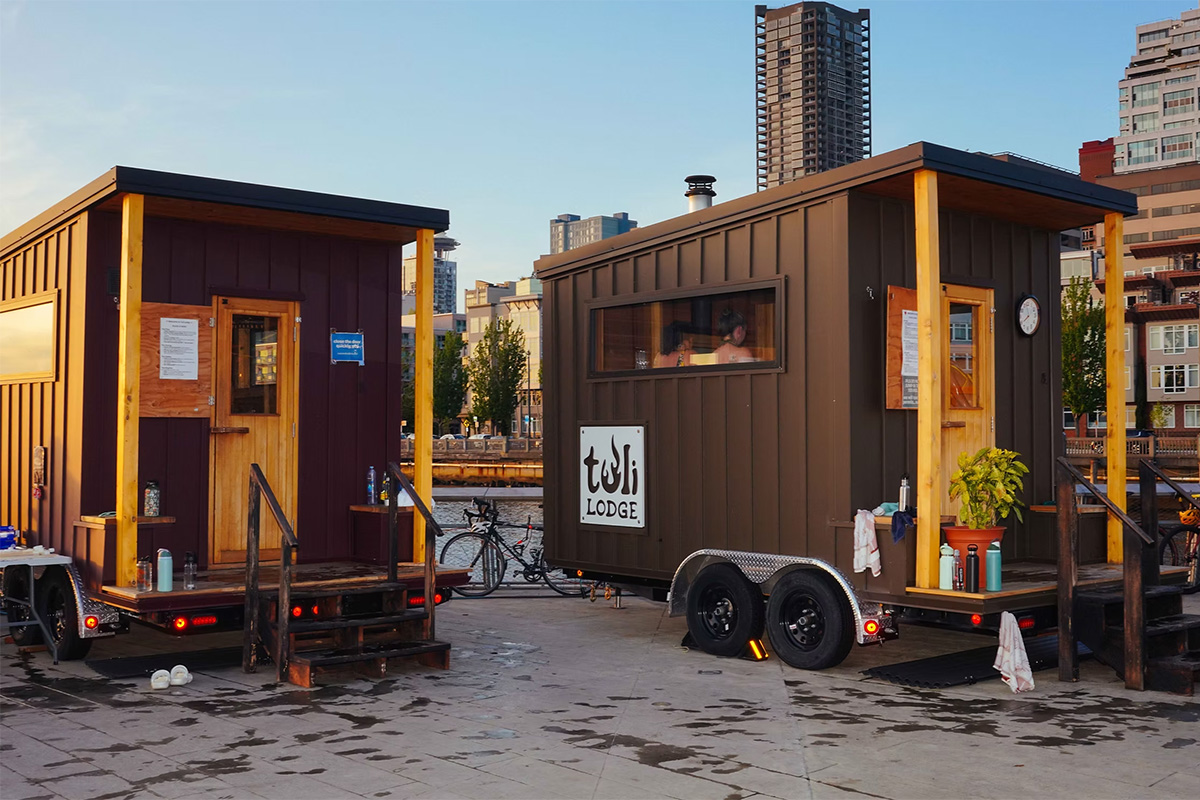 mobile saunas outside